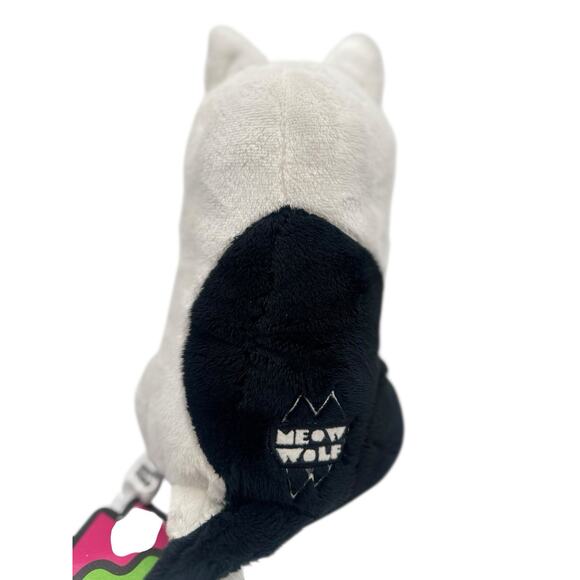 Meow Wolf Plush Twisted Multiverse Cat Wolf Black White 10” Stuffed Animal New - Picture 5 of 10